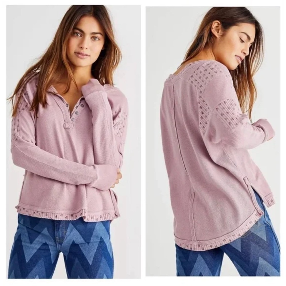 Free People Lavender Long Sleeve Blouse . Size Xs